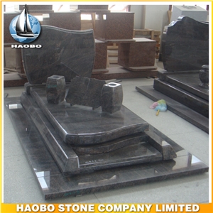 Polished Natural Stone Quarry Manufactory Blue Bleu Granite Western Style Monuments Heart Tombstones,Gravestone,Single or Double Headstone