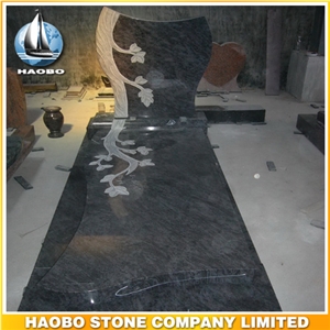 Polished Natural Stone Quarry Manufactory Blue Bleu Granite Western Style Monuments Heart Tombstones,Gravestone,Single or Double Marble Headstone