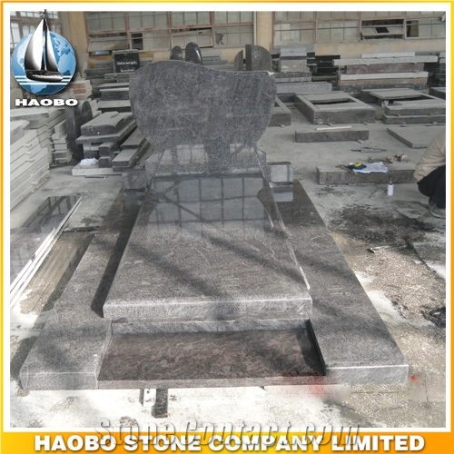 Polished Natural Stone Quarry Manufactory Blue Bleu Granite Western Style Monuments Heart Tombstones,Gravestone,Single or Double Marble Headstone