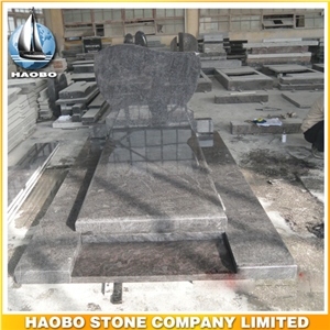 Polished Natural Stone Quarry Manufactory Blue Bleu Granite Western Style Monuments Heart Tombstones,Gravestone,Single or Double Marble Headstone