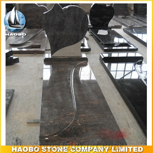 Polished Natural Stone Quarry Manufactory Blue Bleu Granite Western Style Monuments Heart Tombstones,Gravestone,Single or Double