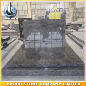 Polished Natural Stone Quarry Manufactory Blue Bleu Granite Western Style Monuments Tombstones,Gravestone,Single or Double Headstone