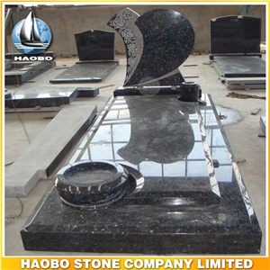 Polished Natural Stone Quarry Manufactory Blue Bleu Granite Western Style Monuments Tombstones,Gravestone,Single or Double Headstone