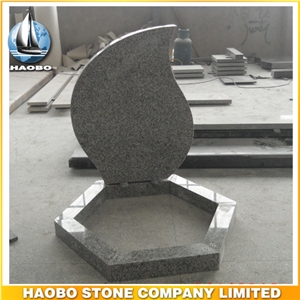 Polished Natural Stone Quarry Manufactory Light Grey Granite Western Style Monuments Heart Tombstones,Gravestone,Single or Double Marble Headstone