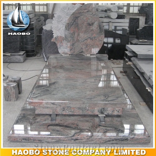 Polished Natural Stone Quarry Manufactory Red Rouge Granite Western Style Monuments Heart Tombstones,Gravestone,Single or Double Marble Headstone