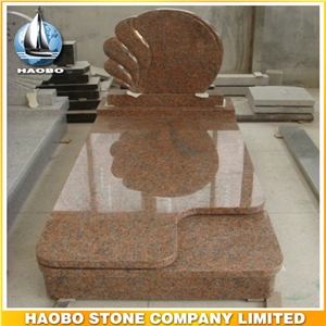Polished Natural Stone Quarry Manufactory Red Rouge Granite Western Style Monuments Heart Tombstones,Gravestone,Single or Double Marble Headstone