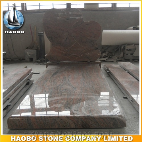 Polished Natural Stone Quarry Manufactory Red Rouge Granite Western Style Monuments Heart Tombstones,Gravestone,Single or Double Marble Headstone