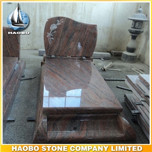 Polished Natural Stone Quarry Manufactory Red Rouge Granite Western Style Monuments Tombstones,Gravestone,Single or Double Headstone