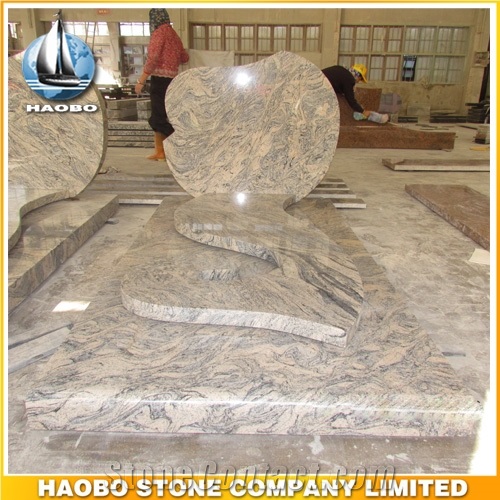 Polished Natural Stone Quarry Manufactory Yellow Jaune Granite Western Style Monuments Heart Tombstones,Gravestone,Single or Double Headstone