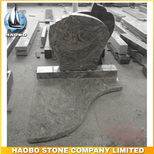 Polished Natural Stone Quarry Manufactory Yellow Jaune Granite Western Style Monuments Heart Tombstones,Gravestone,Single or Double Marble Headstone