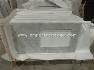 22 X24 Italian Carrara White Marble Bath Tops Bianco Carrara Vanity Tops