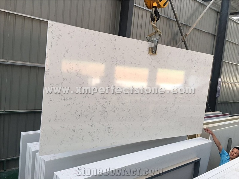 Artificial Carrara Quartz,Man Made Quartz Slabs,3200*1600mm Slabs