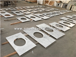 Bianco Carrara Vanity Tops, Bianco Carrara Bathroom Tops, Bianco Carrara Custom Vanity Tops, Bianco Carrara Bath Countertops, Bianco Carrara Bathroom