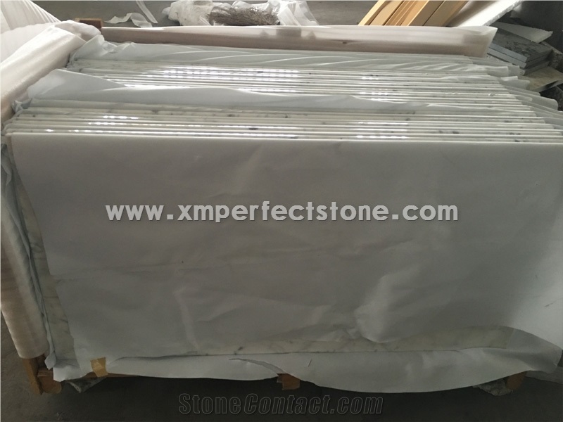 Bianco Carrara White Marble Interior Rectangle Tabletop,Modern Style Coffee Table Polished Good Quality