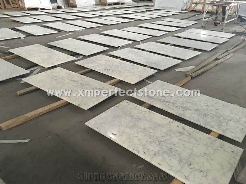 Bianco Carrara White Marble Interior Rectangle Tabletop,Modern Style Coffee Table Polished Good Quality