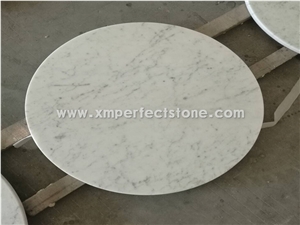Bianco Carrara White Marble Interior Round Tabletop