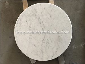 Bianco Carrara White Marble Interior Round Tabletop