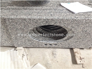 Chinese Master Bath Tops Factory,China Swan White Grey Granite Countertops/Bathroom Vanity Tops