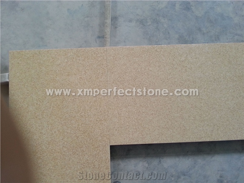 Engineered Stone Kitchen Countertops with One Sink Yellow Quartz