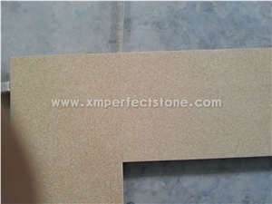 Engineered Stone Kitchen Countertops with One Sink Yellow Quartz