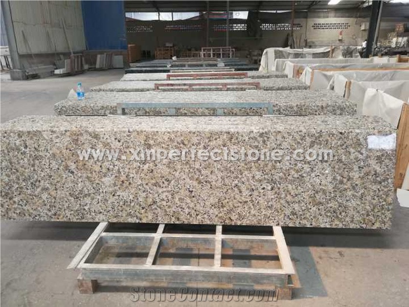 Laminated Bullnose Edge Prefab Granite,Butterfly Beige Granite Prefab