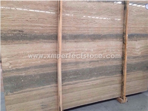 Roman Silver Travertine Slabs & Tiles, Grey Travertine Floor Tiles