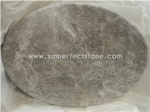 Round Castle Grey Marble Table Tops,Coffee Table Top with Waterproof