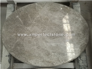 Round Castle Grey Marble Table Tops,Coffee Table Top with Waterproof