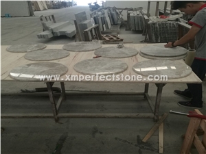 Round Castle Grey Marble Table Tops,Coffee Table Top with Waterproof