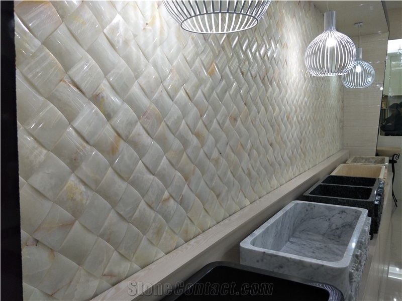 Onyx Mosaic Wall Tiles,Yellow Shaped Mosaic