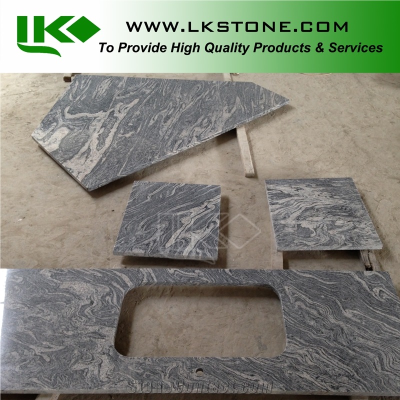 Multicolour Grain Kitchen Countertops, Juparana Kitchen Island Tops
