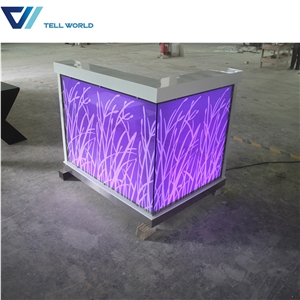 Custom Made Bar Led Illuminated Led Bar Coffee Shop Bar Counter Designs