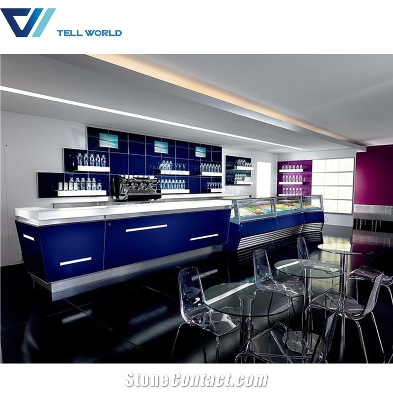 Modern Restaurant Bar Counter Design Illuminated Commercial Bar Counter for Sale