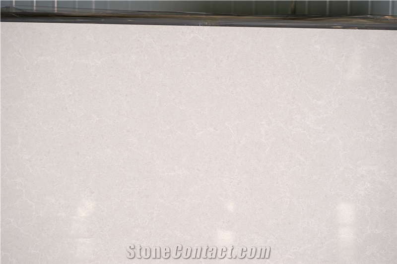 Hot Sale Decorative Alsaka White Artificial Semiprecious Quartz Stone Big Slab Safe and Hygienic