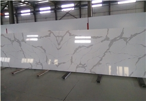 Marble Calacatta Look Man Madequartz Stone Slabs Polishing Solid Surface with Manufacturer Price