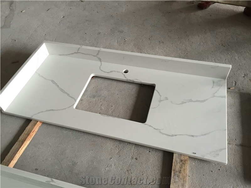 Marble Calacatta Look Man Madequartz Stone Slabs Polishing Solid Surface with Manufacturer Price