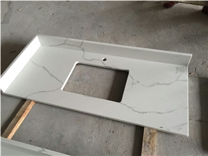 Marble Calacatta Look Man Madequartz Stone Slabs Polishing Solid Surface with Manufacturer Price