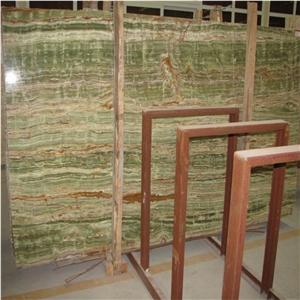 Light Bamboo Onyx Onix Slab Green Wood Vein Onyx