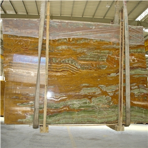 Pakistano Bamboo Green Onyx Slab(Vein Cut) Onice Verde Onyx