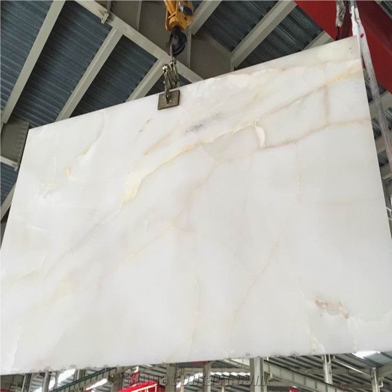 Persian White Color Stone Jade Snow White Onyx Gemstone Slab