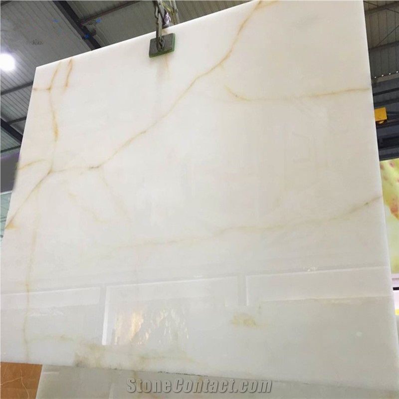 Persian White Color Stone Jade Snow White Onyx Gemstone Slab