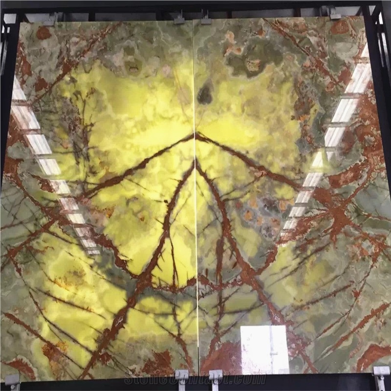Transparent Crystal Green Onyx Floor Tile to Usa Quality