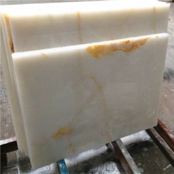 Transparent Iran White Snow Onyx Tile Cheapest Price