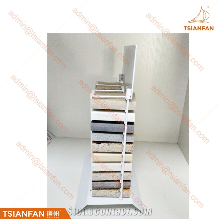 Quartz Stone Metal Tabletop Display Stand for Marketing