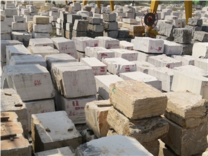 China Quarry White/Grey/Brown Wooden/Serpeggiante Marble Block