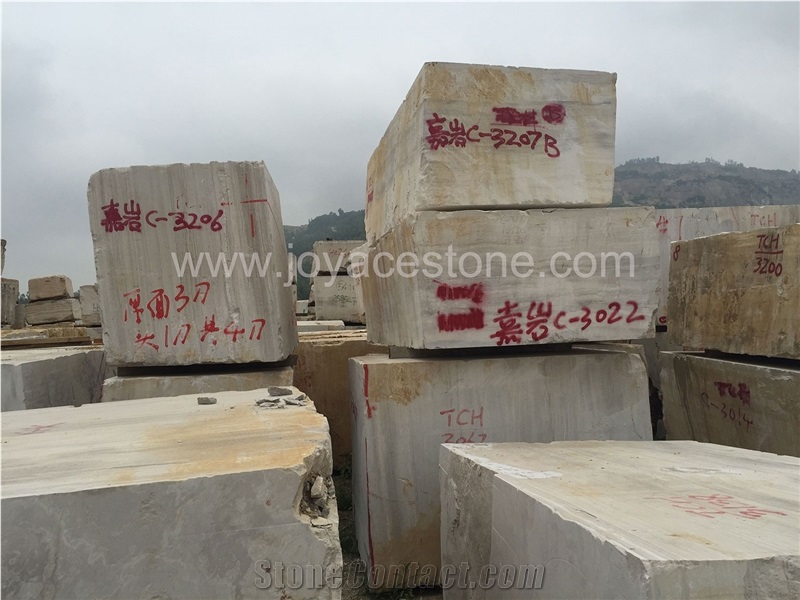 China Quarry White/Grey/Brown Wooden/Serpeggiante Marble Block