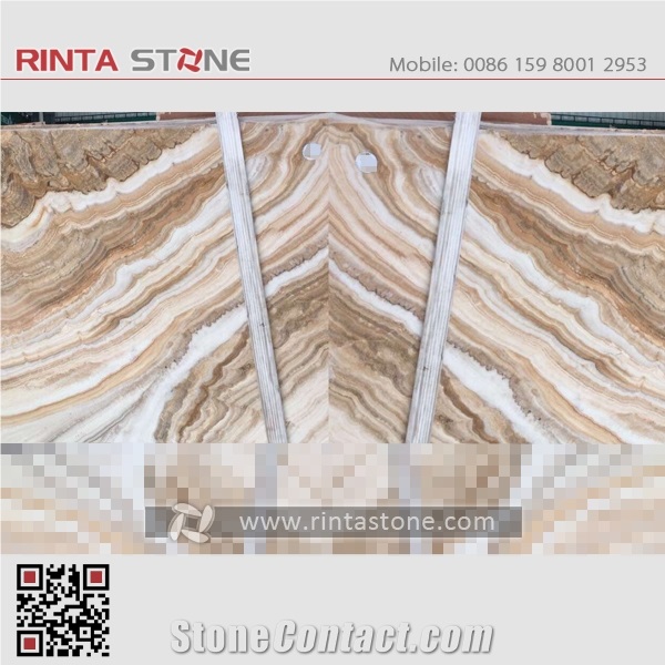 Tiger Onyx Beige Wood Vein Onyx Yellow Wooden Grain Luxury Marble Slabs Ivory Onyx