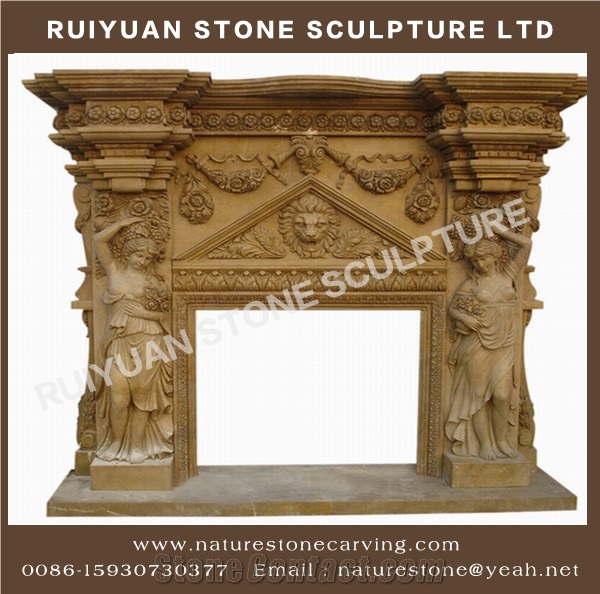 Fireplace Mantel Sculpture Fireplace Limestone Mantel