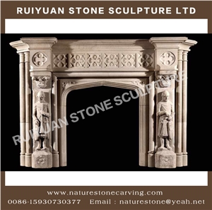 Pure White Marble Fireplaces Mantel Sculpture Fireplace
