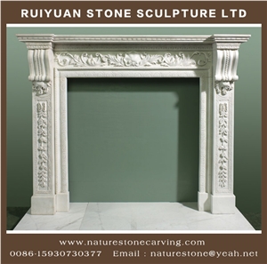 Sculpture Fireplace Mantel Handcarved Fireplace